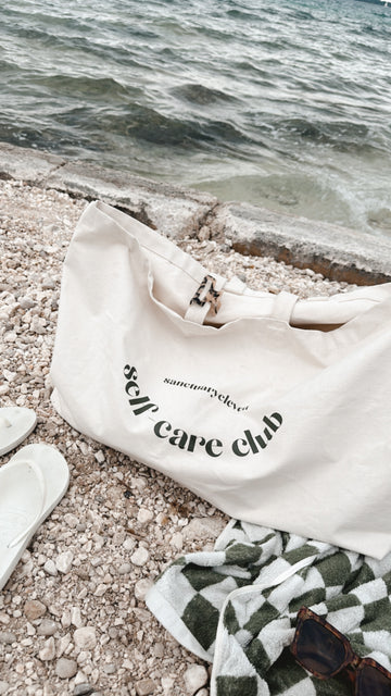 'Self Care Club' XL Slogan Tote