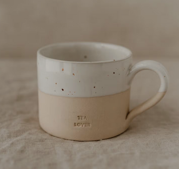 'Tea Lover' Stoneware Slogan Mug