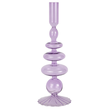 Lilac Glass Candle Holder