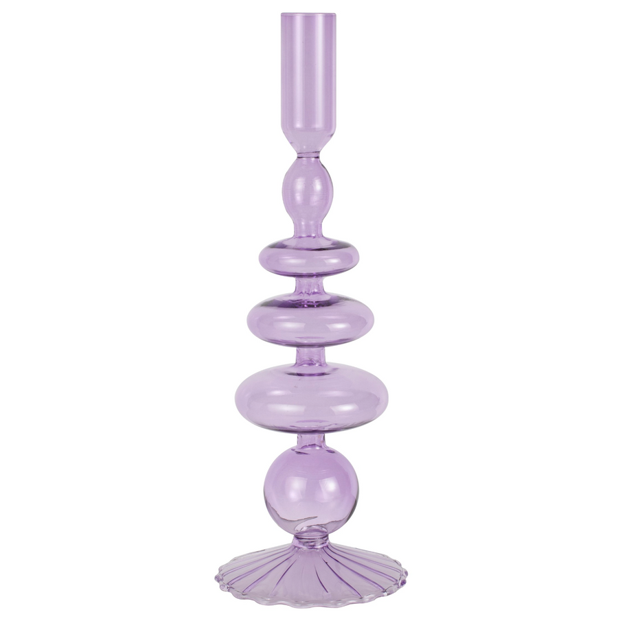 Lilac Glass Candle Holder