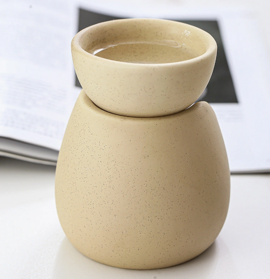 Beige Ceramic Oil and Wax Melt Burner