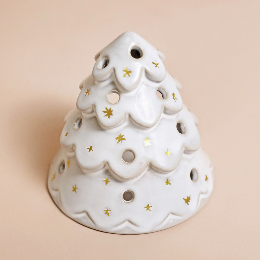 White Christmas Tree Tealight Holder