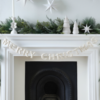 White Felt Merry Christmas Bunting