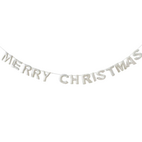 White Felt Merry Christmas Bunting