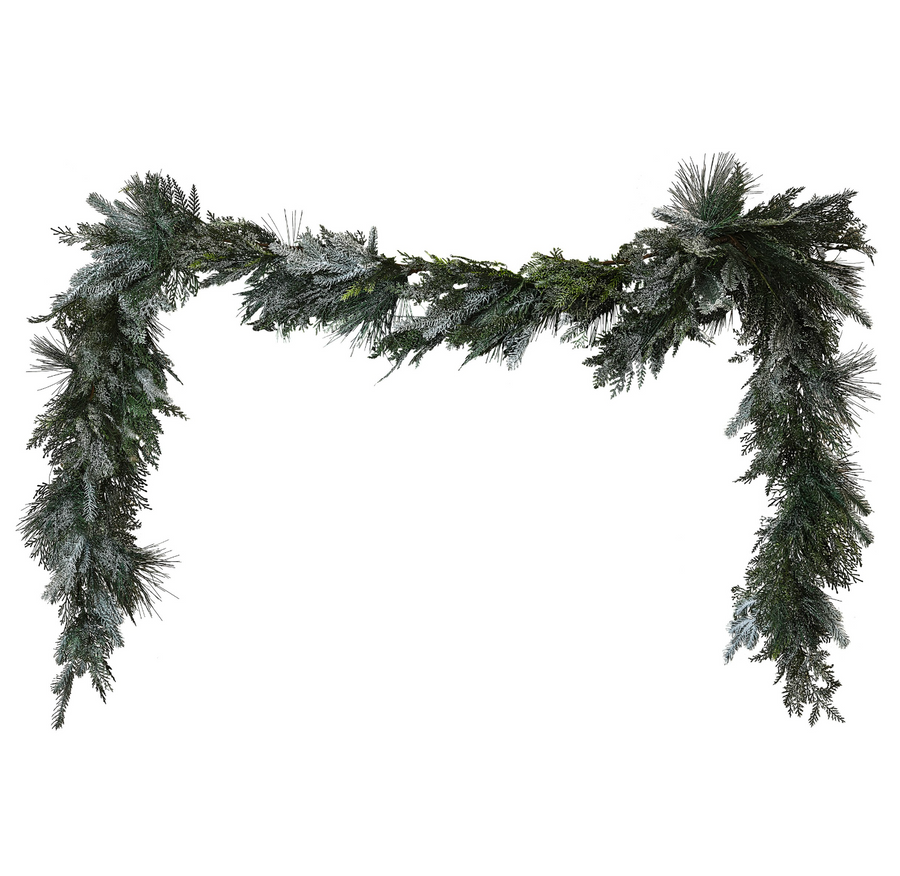 Snowy Foliage Christmas Garland