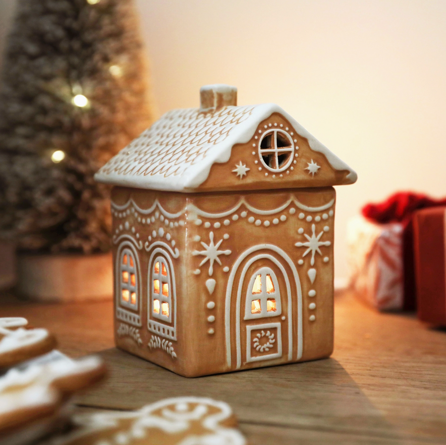 Ceramic Gingerbread House Wax Burner