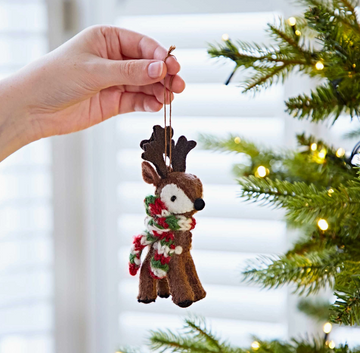 Brown Felt Reindeer Christmas Decoration