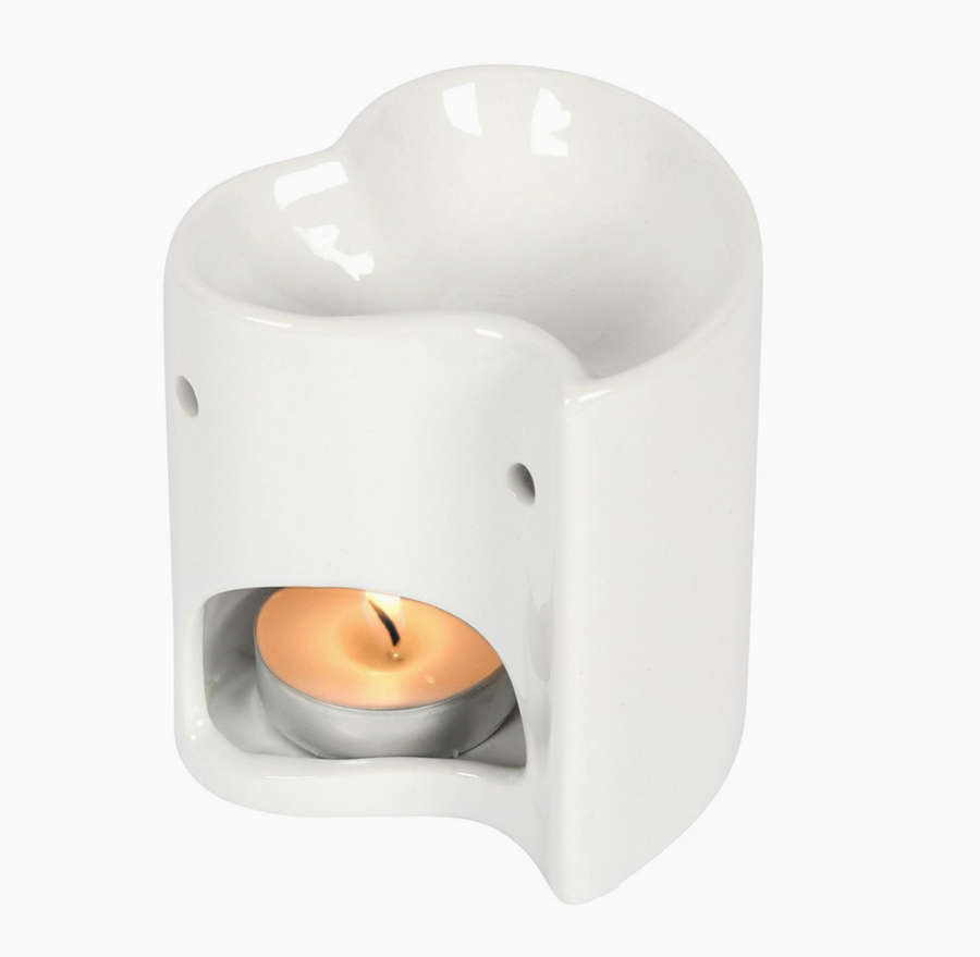 White Heart Wax Melt Burner