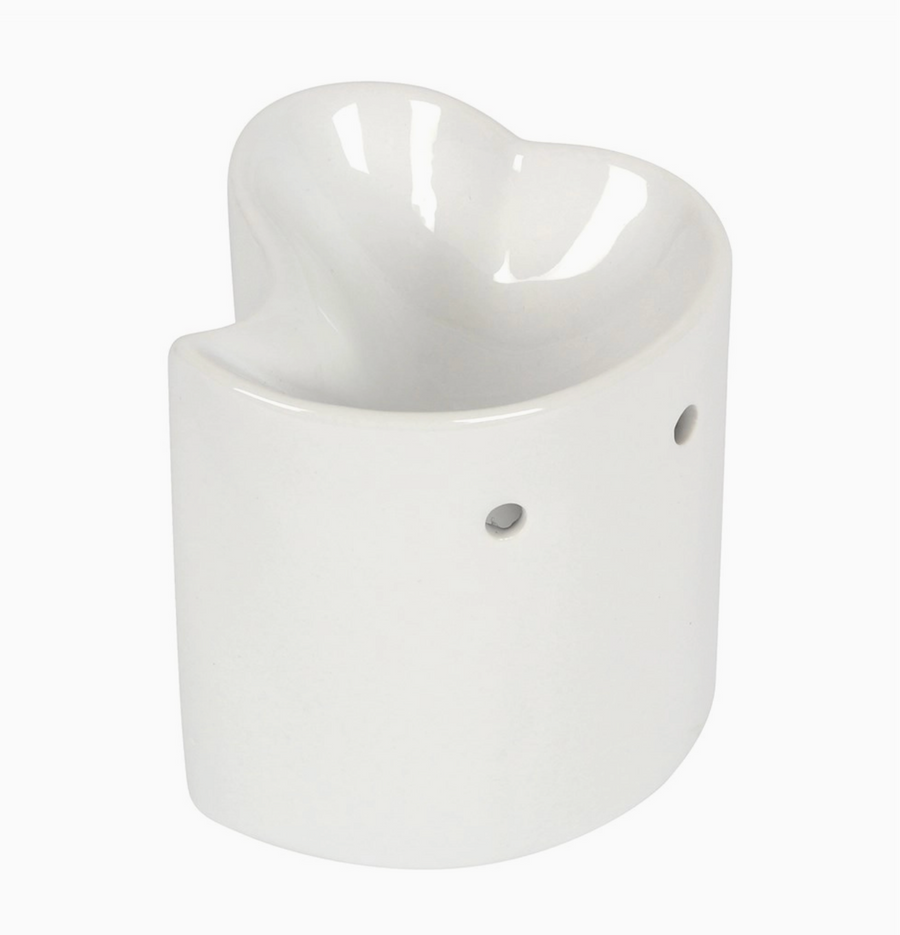 White Heart Wax Melt Burner