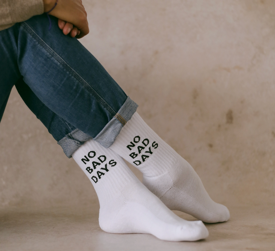 'No Bad Days' Slogan Socks