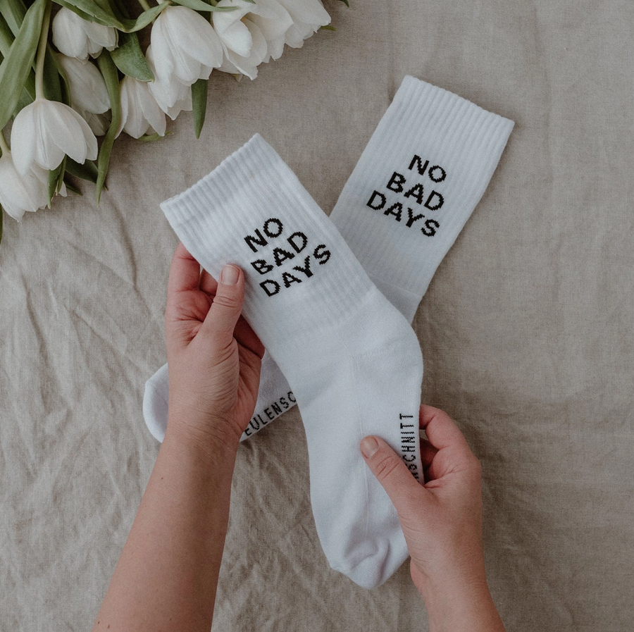 'No Bad Days' Slogan Socks