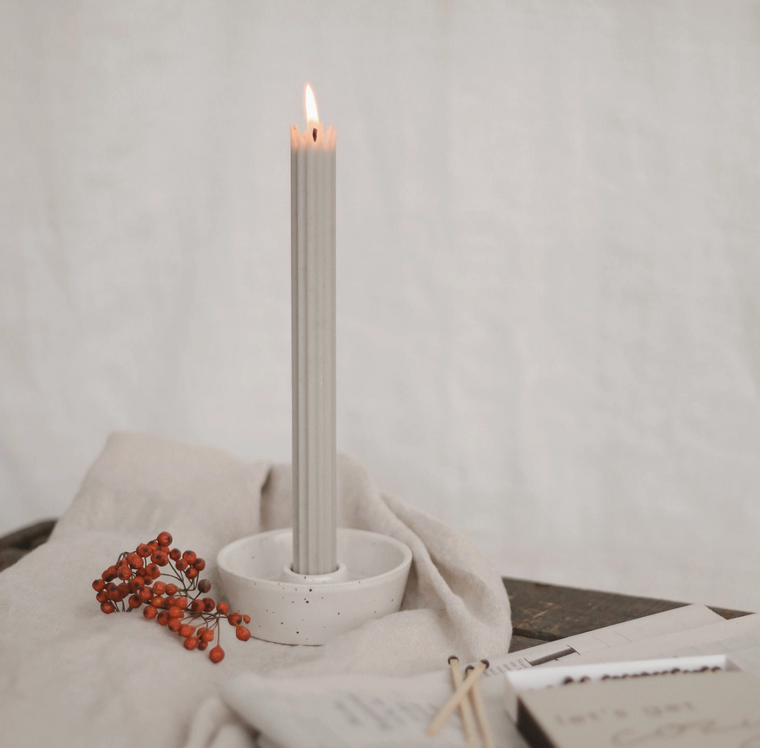 Set of 4 Grey Candlesticks