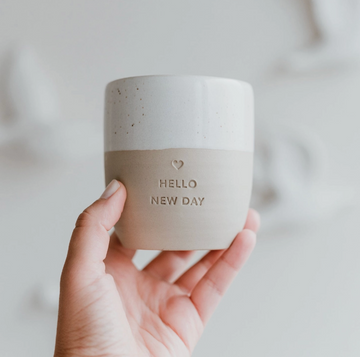 'Hello New Day' Handleless Mug