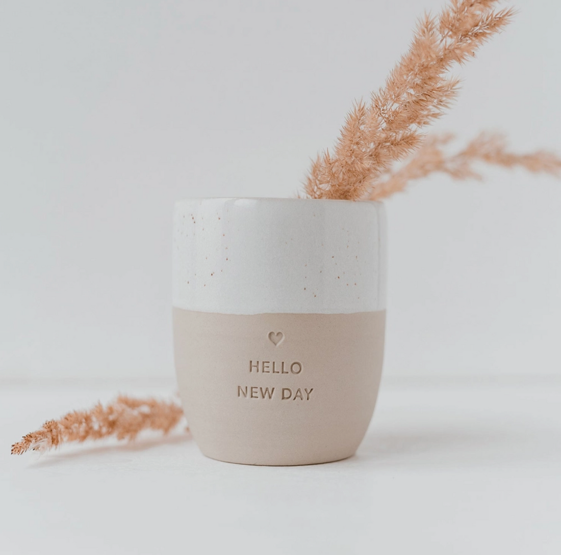 'Hello New Day' Handleless Mug