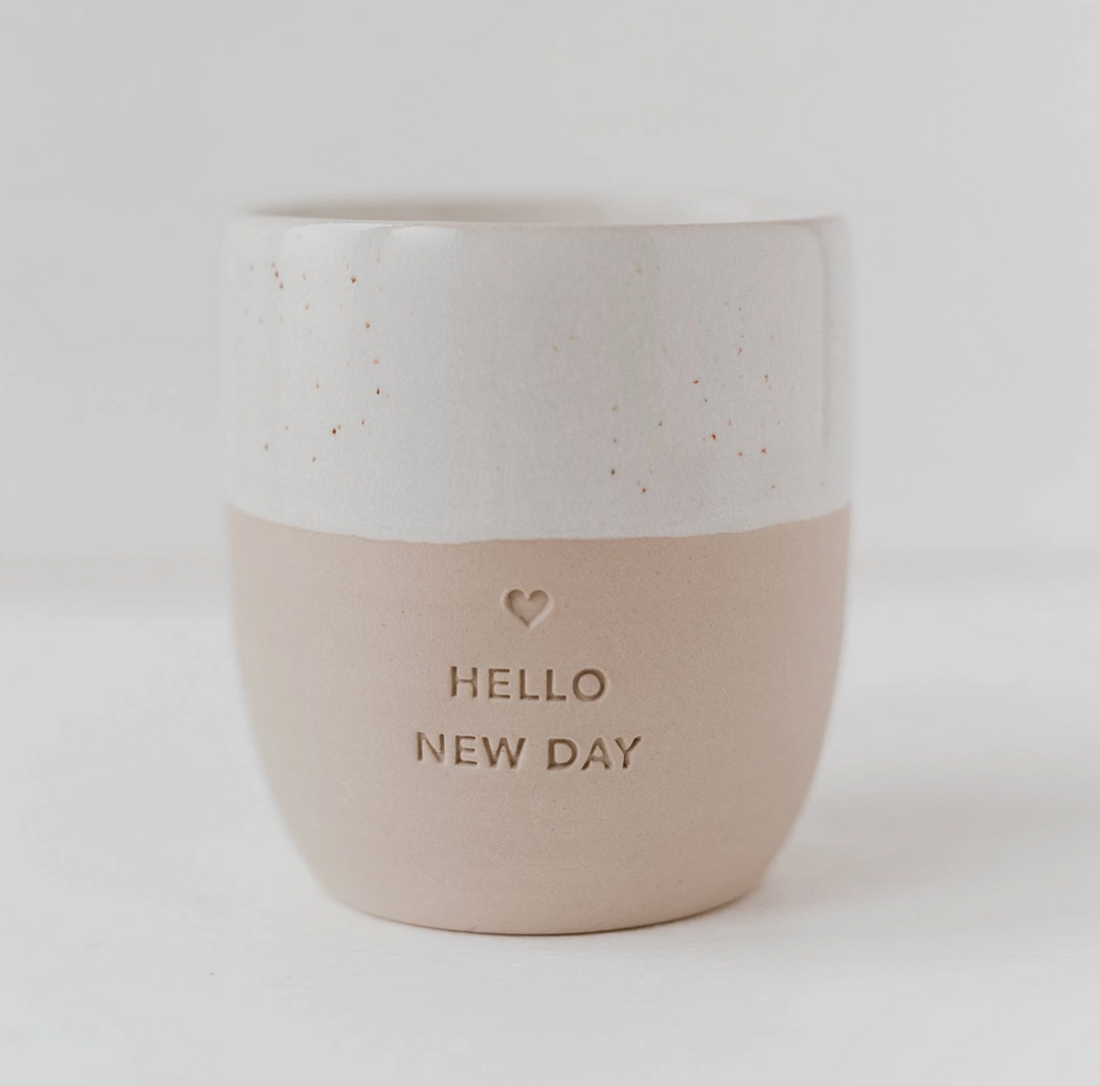 'Hello New Day' Handleless Mug