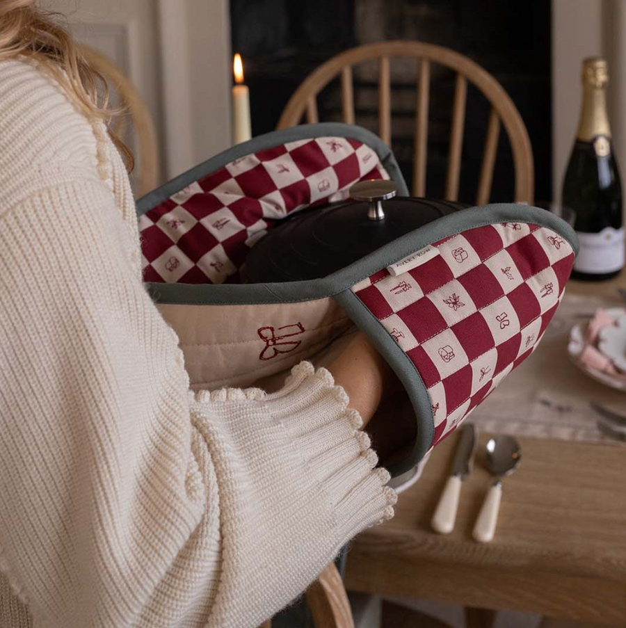 Christmas Checkerboard Oven Mitts