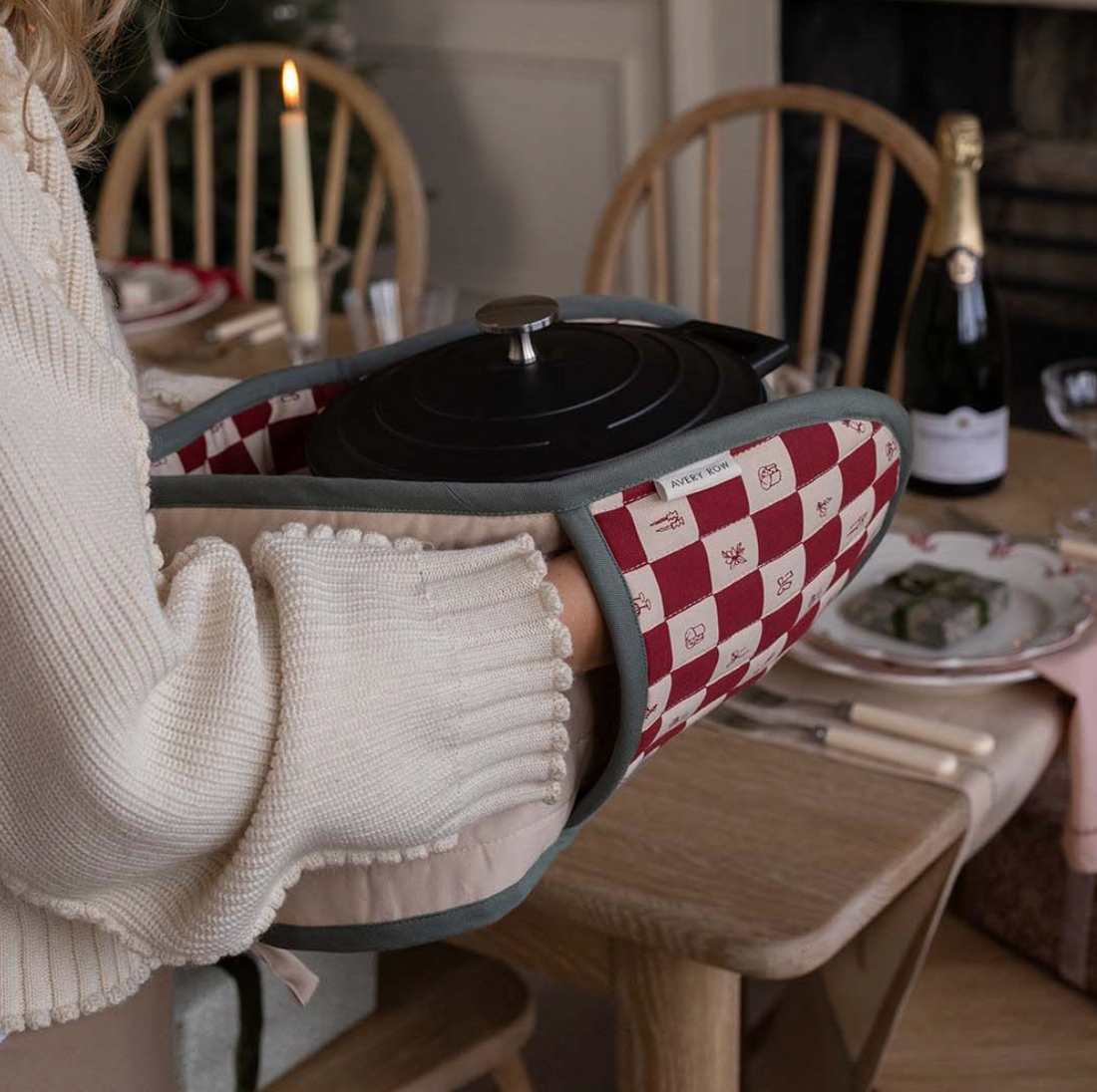 Christmas Checkerboard Oven Mitts