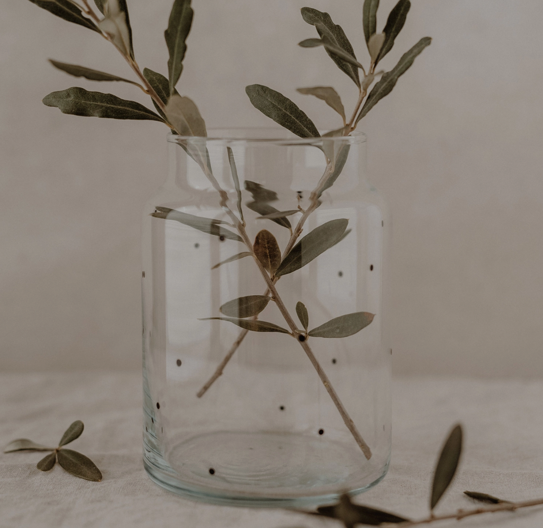 Large Dots Glass Vase