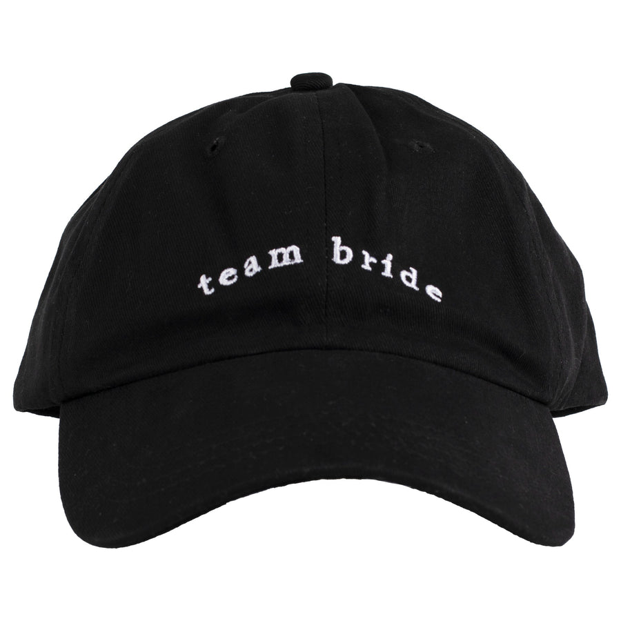 Black Embroidered 'Team Bride' Adjustable Cap