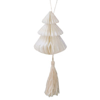 Honeycomb Christmas Decorations with Macrame Tassels