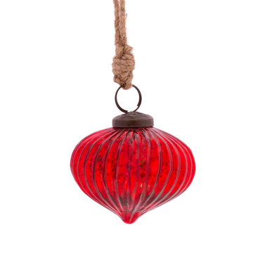 Red Crackle Glaze Onion Bauble