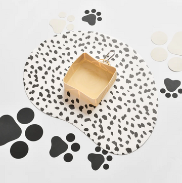 Dog Bowl Mat - Monochrome Spots