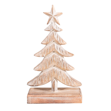 Wooden Tree With Star Decoration