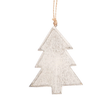 Whitewash Wooden Christmas Tree Decoration