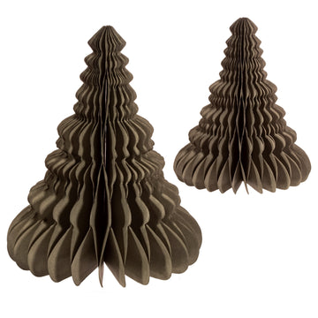 Kraft Paper Granite Standing Trees - Set Of 2